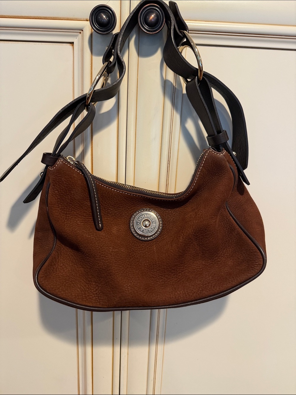 Dooney & Bourke Brown Pebbled Leather Shoulder Bag